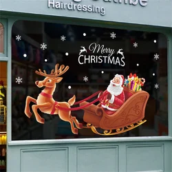 Merry Christmas Window Stickers Christmas Decorations for Home Xmas Wall Stickers Decals Decor Navidad 2022 New Year Big Sticker