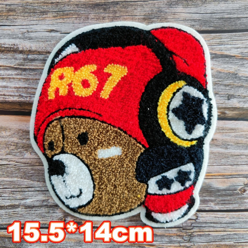 embroidery chenille letter bear patch,embroidered animal cartoon towel patches for coats bears badges girls appliques A211246