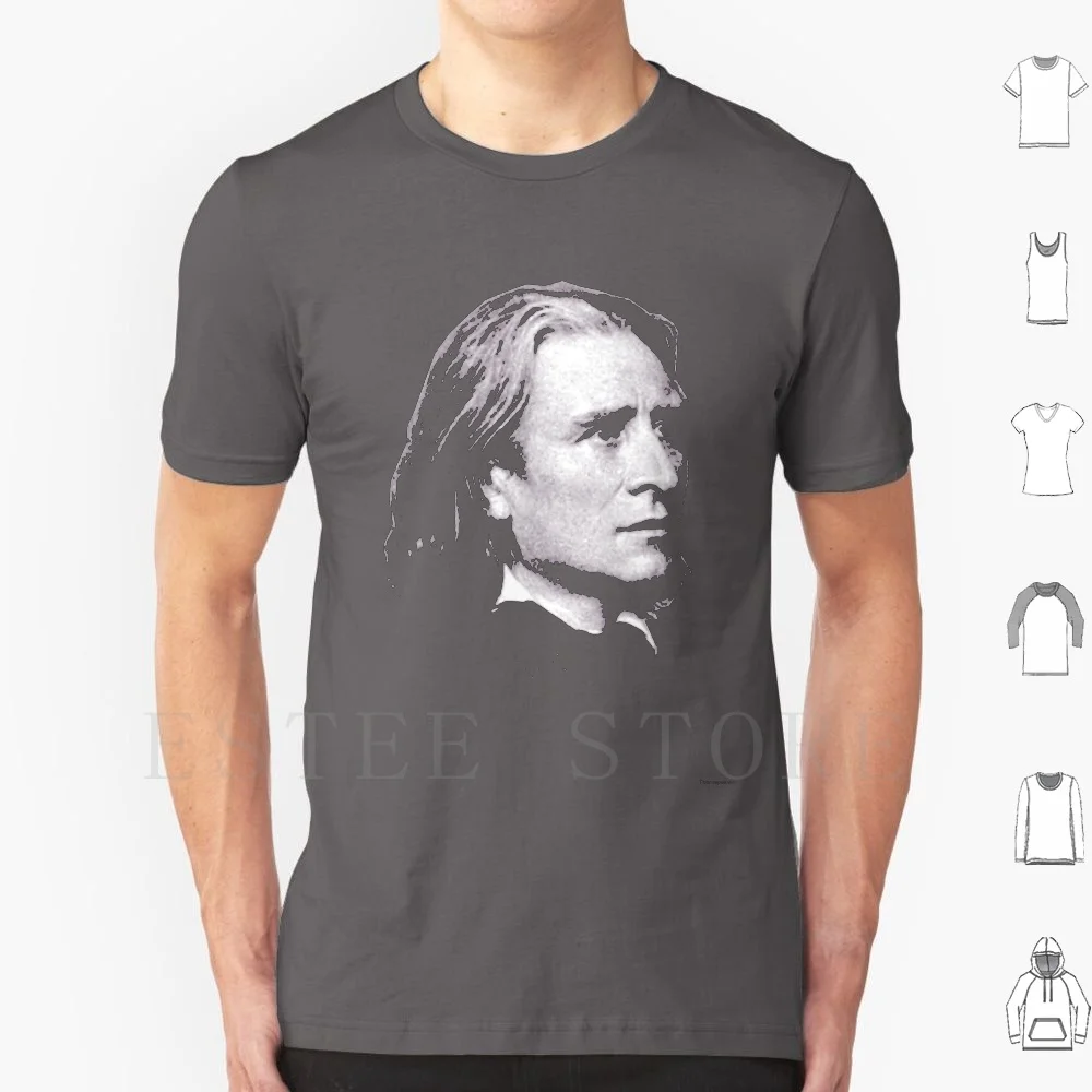 Franz Liszt-compositor brillante, camiseta pianista Virtuoso DIY talla grande 100% algodón Franz Liszt Franz Liszt compositor romántico