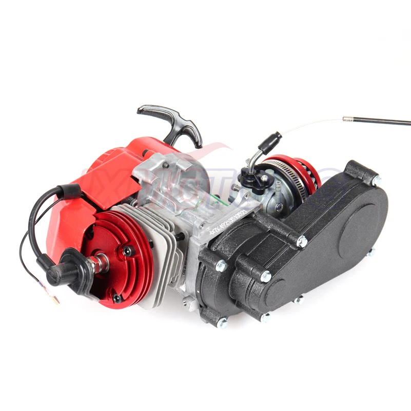 Red 49cc /47cc Engine 2-Stroke Electric Pull Start W/Transmission for Mini Moto Quad Bike