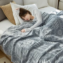 Summer Blankets Pure Cotton Gauze Throw Single Double Bed Cooling Blankets Towel Quilt Sofa Bed Cover Bedspreads On The Beds