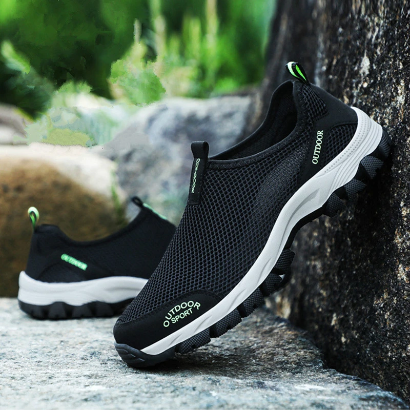 Summer Casual Shoes for Men 2019 Fashion Breathable Slip-On Mesh Shoes Men Sports Flat Shoes Sneakers Plus Size 39-49