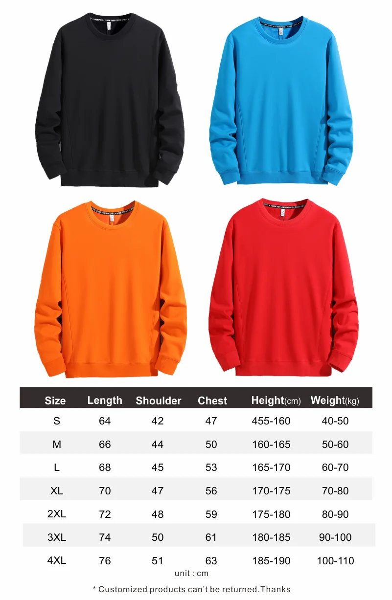 Winter Plus Velvet Warm Sweatshirt Custom Long Sleeve Solid Color Round Neck Pullover Cheap Print Logo Outdoor Simple Jacket