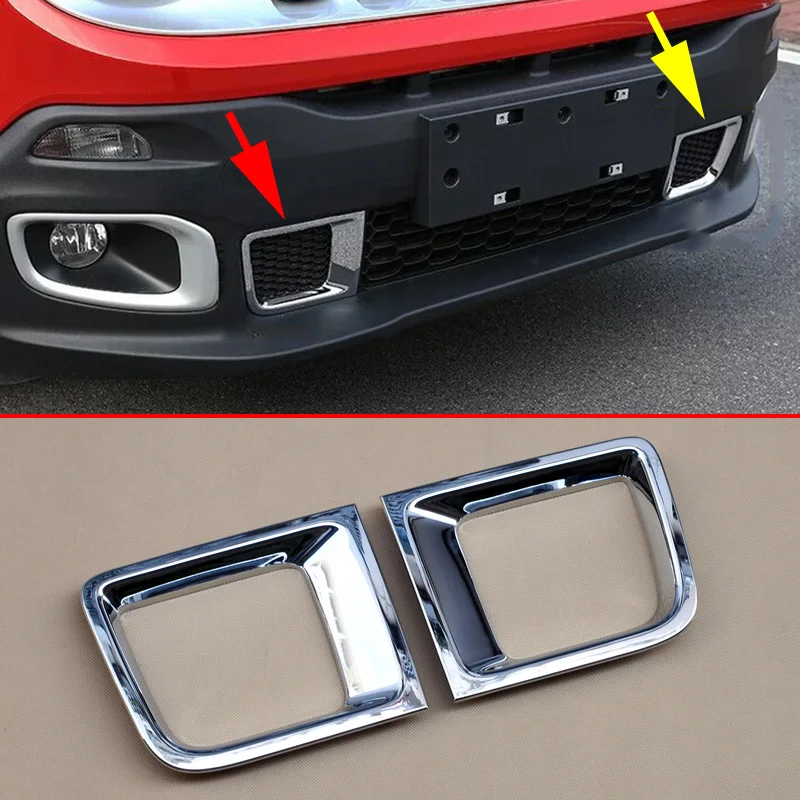 For Jeep Renegade 2015-2018 Chrome Bumper Air Inlet Grill Grille Cover Trims