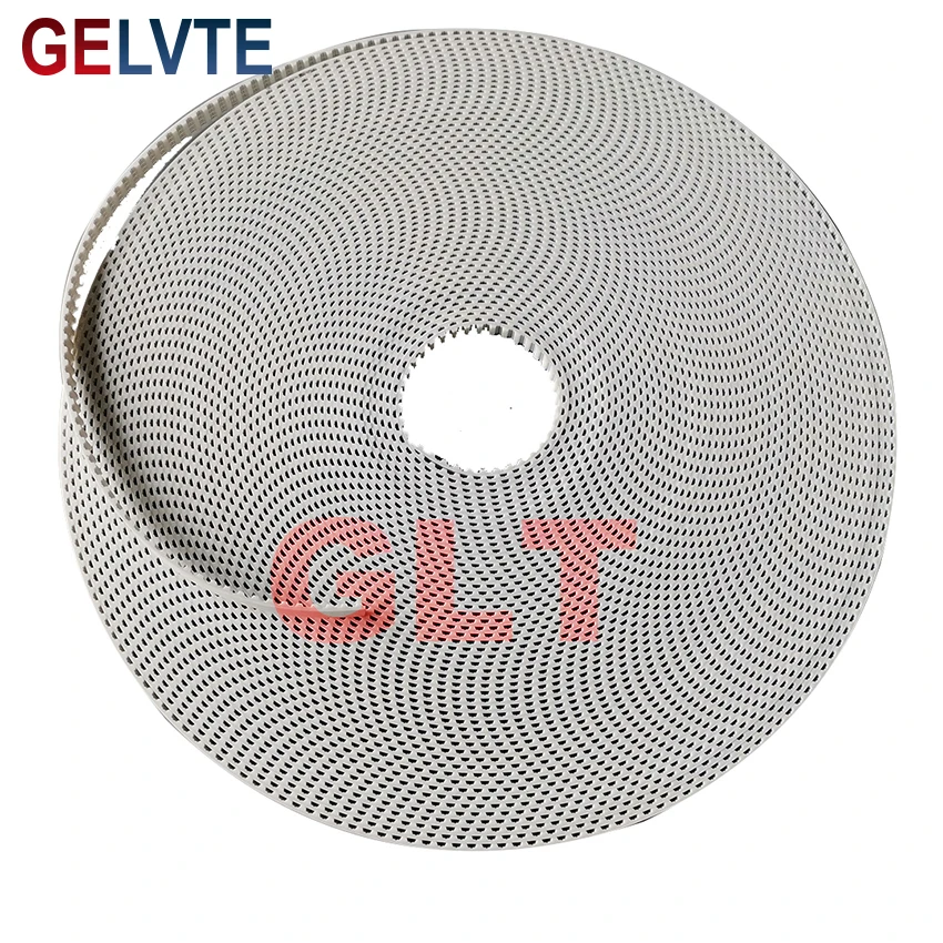 White PU T5 Opening Synchronous Belt Seamless Belt PU Synchronous Belt Transmission Belt With Steel Wire