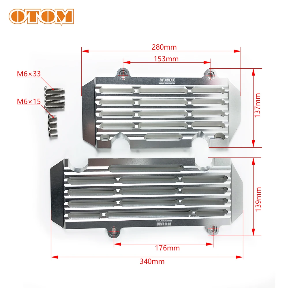 OTOM Motocross Radiator Guards CNC Aluminum Motorcycle Grille Protector For KAWASAKI KX250F17-20 KX250 KLX300R 20-22 39061-0722