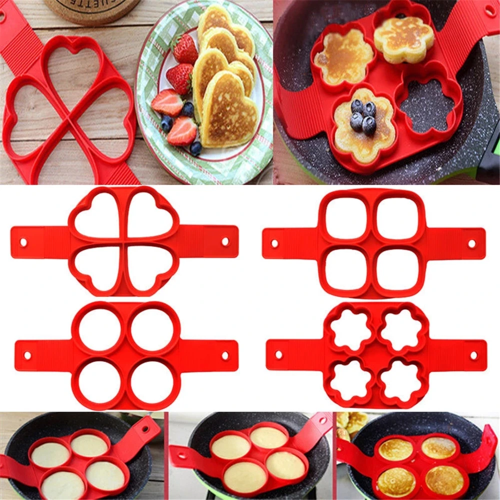 Silicone Non Stick Fantastic Egg Pancake Maker Ring Kitchen Baking Omelet Moulds Flip Cooker Mold