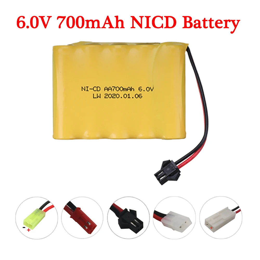 Upgrade 6v 700mah NiCD Akku Für Rc Spielzeug Autos modell Tanks Lkw Roboter Gun Boote AA Ni-CD 6v Akku ersatzteile