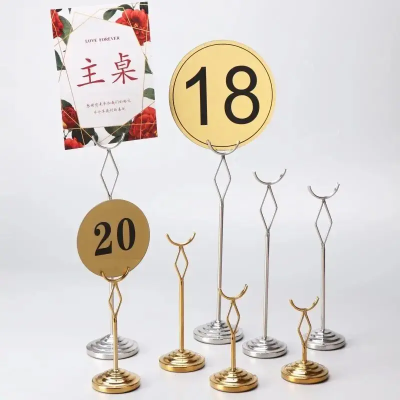 

Stainless Steel Table Number Holder Stand Place Card Holders Wedding Party Memo Sign Photo Restaurants