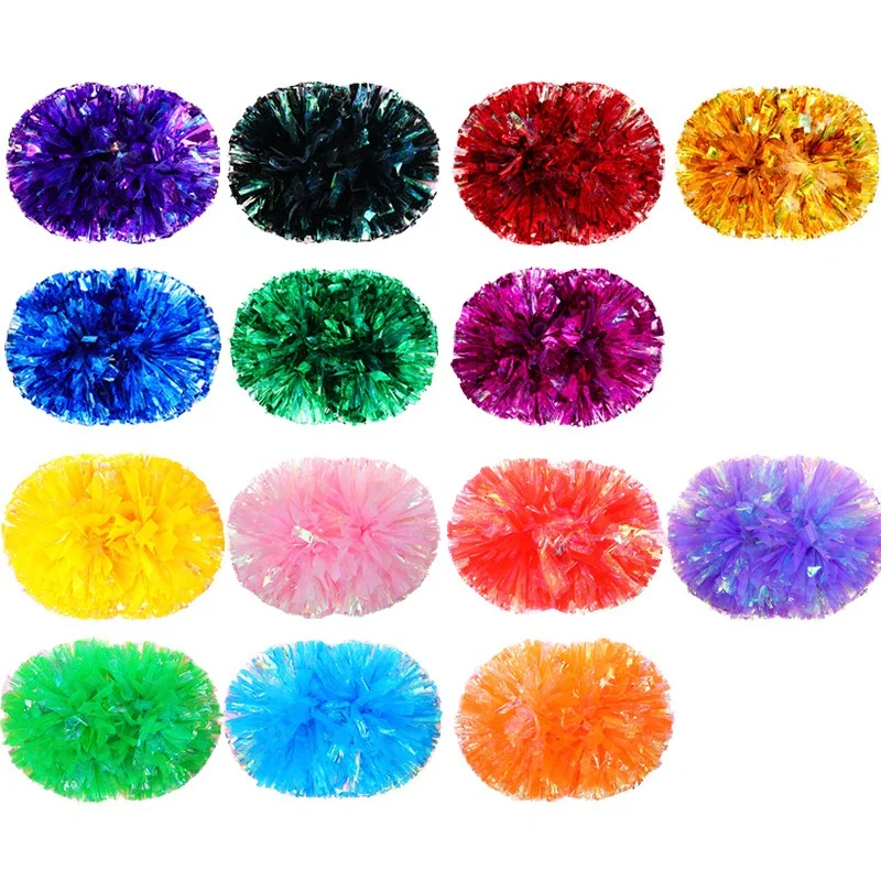 

2PC Dance Decorator Cheerleading Pompon Cheerleading Game Pom Poms Cheering Ball Pompoms Baton Hhandle Colorfast