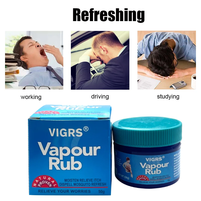 50g Vapour Rub White Cooling Balm Anti Mosquito Relief Headache Toothache Stomachache Menthol Herb Cream Medical Plaster