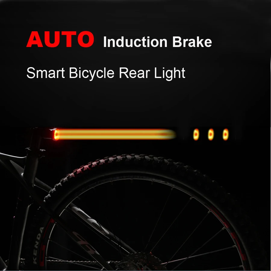 Super One Bicycle Smart Tail Light AUTO Brake Sensor LED Flashlight USB Charge Bike Light Waterproof Bike Rear Light Accessories