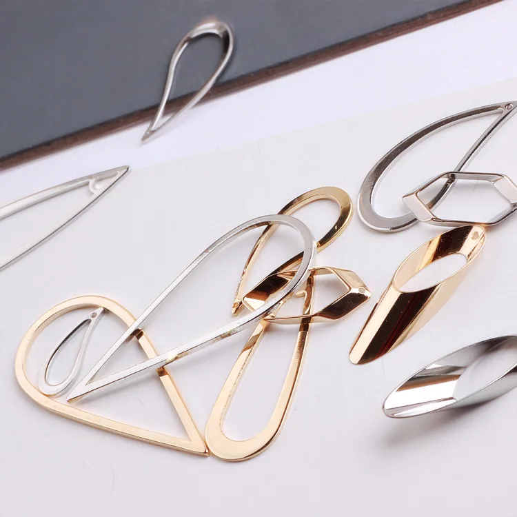 Diy minimalist geometric copper earring stud earrings accessories double hole circle link drop earrings jewelry materials