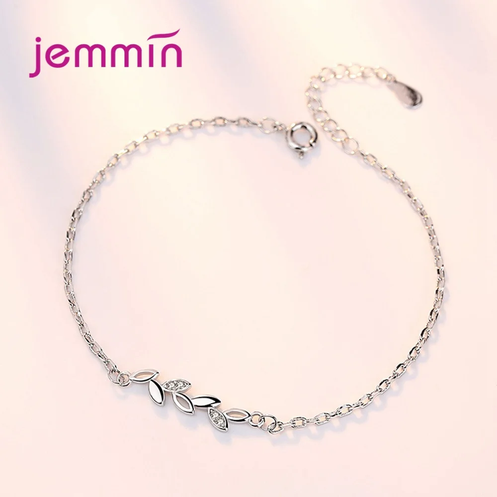 Women Concise 925 Sterling Silver Bracelets Leaves Branch Design New Statement Charms Bracelet Femme Lovers Gift Jewelry