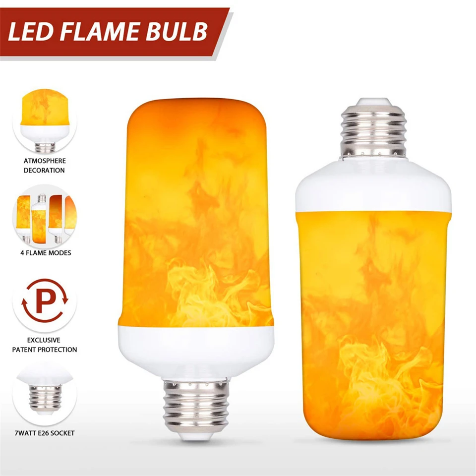 

E27 LED Flame Effect Fire Light 9W 15W SMD2835 Bulbs Flickering Emulation Home Decorative Lamps Lighting AC 85-265V 1300-1700K