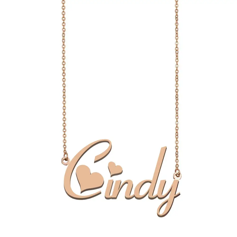 

Cindy Name Necklace for Women Girls Nameplate Pendant Stainless Steel Best Friends Birthday Wedding Christmas Mother Days Gift