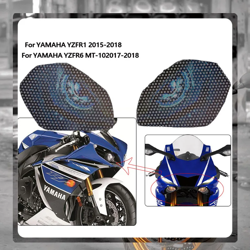 For YAMAHA YZF R6 R1 MT10 2017 2018 YZFR6 YZFR1 MT 10 Motorcycle 3D Front Fairing Headlight Guard Sticker Head Light Protection