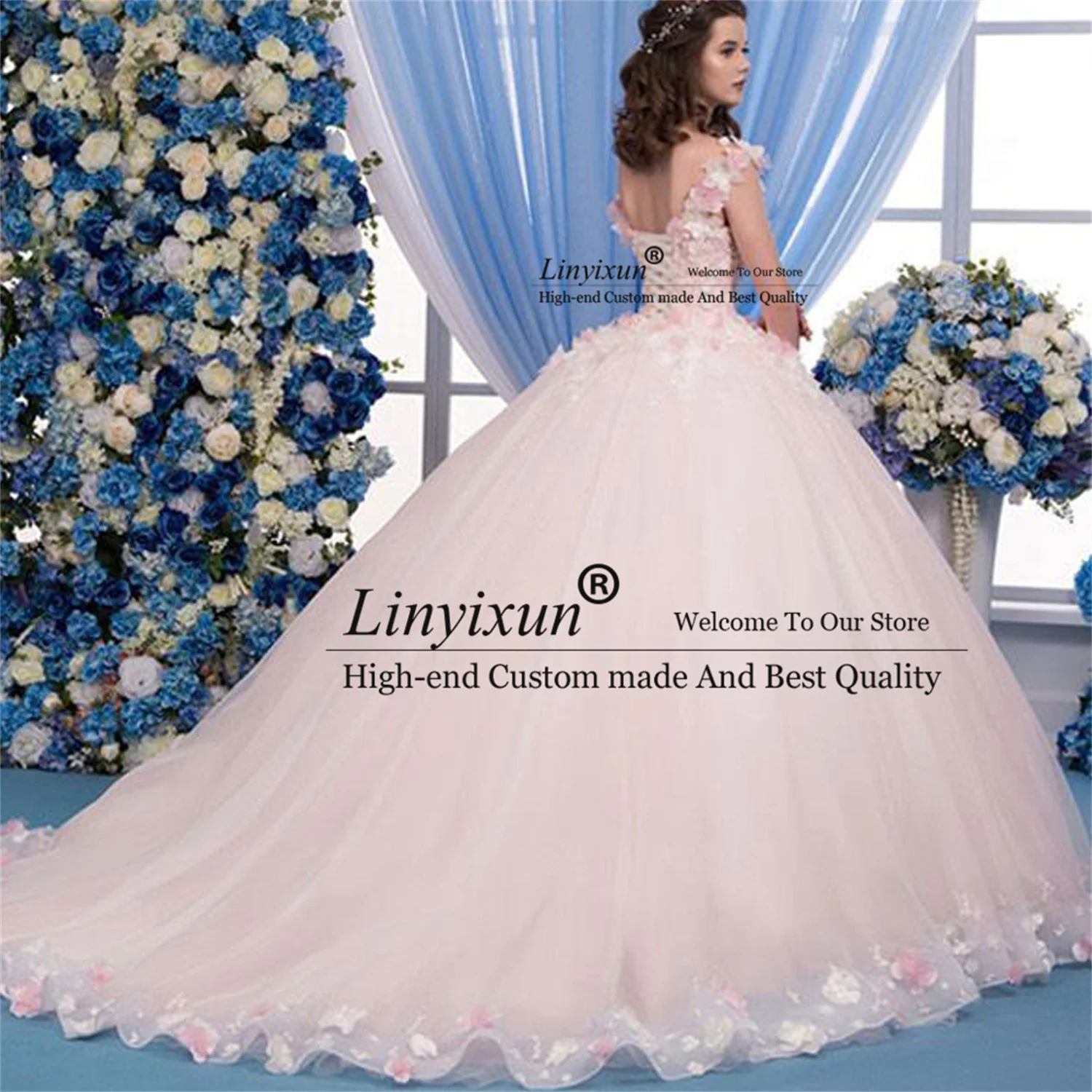 Lindo rosa quinceanera vestidos 2021 scoop vestido de baile rendas acima varredura trem 15 anos flui contas longo doce 16 vestido