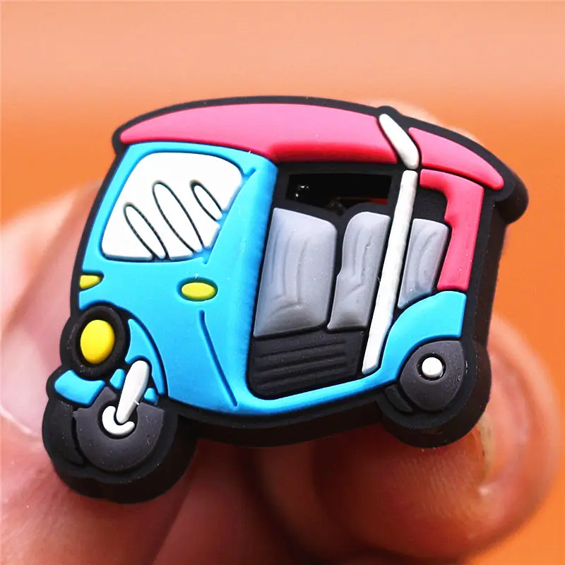 Dropshipping 1pcs Rubik's Cube PVC Shoe Charms Robot Tricycle Face Bus Shoe Accessories Decorations fit Bracelet Kids Gifts