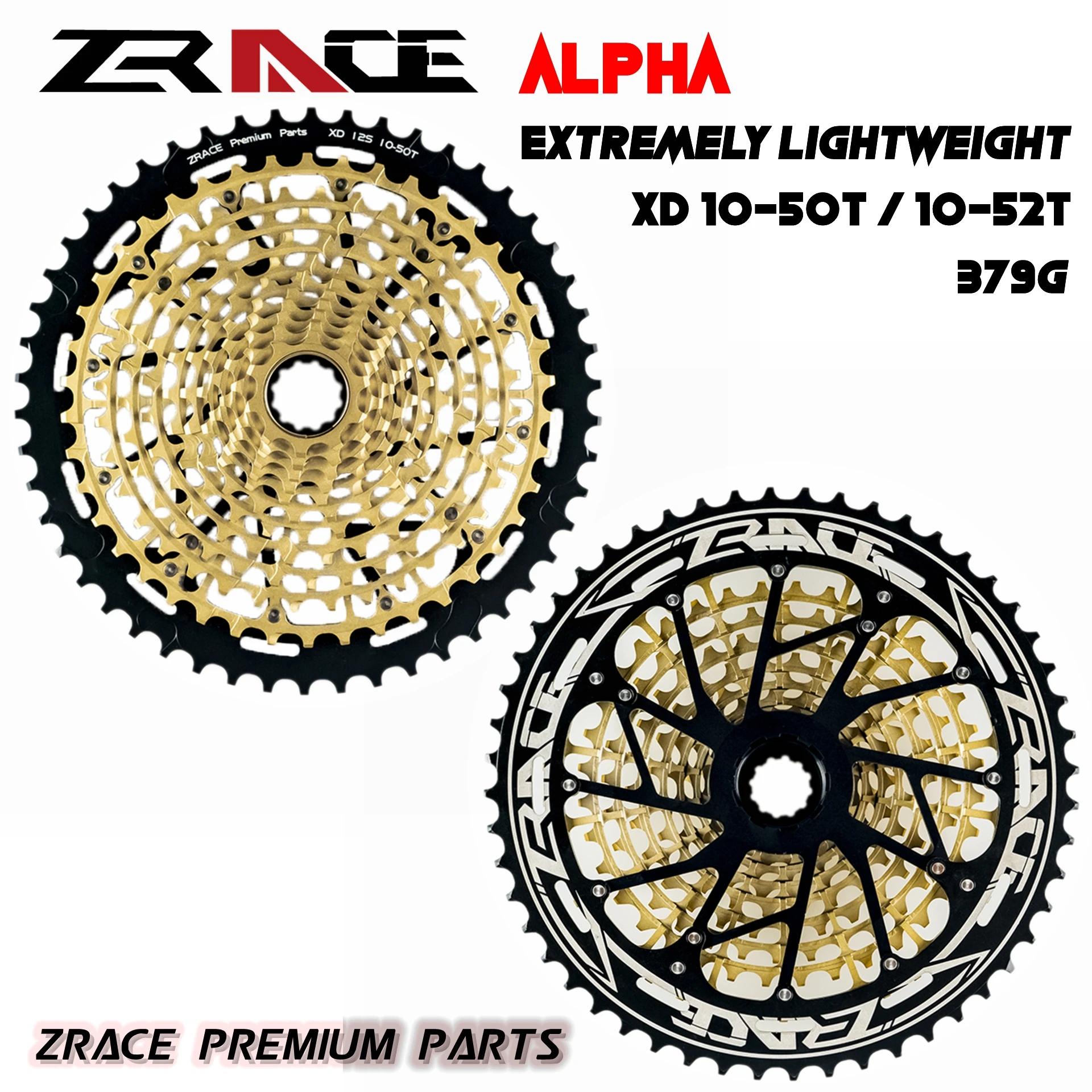 ZRACE ALPHA EX 12s XD Cassette 12 Speed MTB bike freewheel 10-50T 10-52T - Gold,compatible XD freehub, XX1 X01 GX NX Eagle