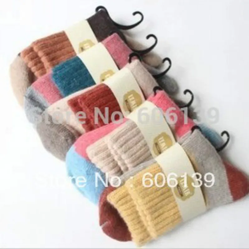 

Lovely Autumn Winter Warmth Wide Stripe Cotton Wool Socks Women Pregnant Sock 5pair/lot