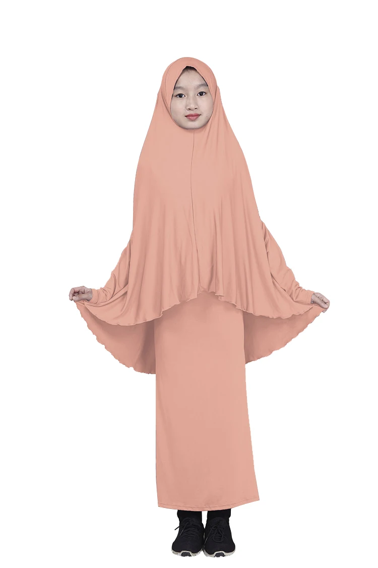 Set Musulmano Per Bambini Ragazze Robe Abaya Burka Hijab Islamico Maxi Vestito Abiti di Preghiera Ramadan Arabo Abito Per Bambini Abiti Copertura Completa Nuovo