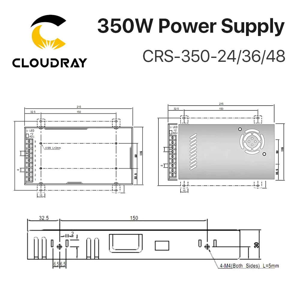 Cloudray CRS-350 Switching Power Supply 24V 36V 350W 7.2A 9.7A 14.6A Switching Power Supply Source Transformer