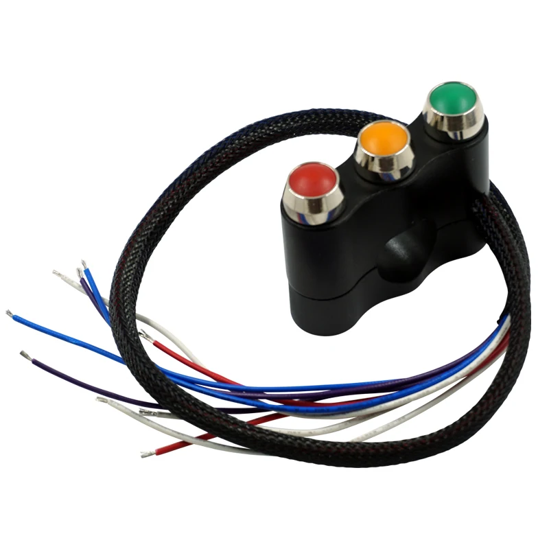 CNC 7/8 ''22 مللي متر دراجة نارية مفاتيح المقود جبل التبديل للمصباح الأمامي الضباب ضوء خطر ضوء قتل تشغيل/إيقاف زر مع مصباح ليد