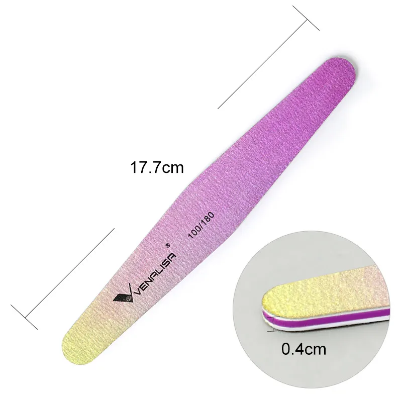 5piece Venalisa Nail File 100/180 Double Side Lime Buffer Block High Quality Nail Files For UV LED Gel Polish Manicure Nail Tool