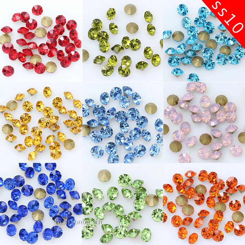 144/1440p ss10 Round color point back czech crystal rhinestone Nail Art Decoration craft necklace earring brooch shoes glass Gem