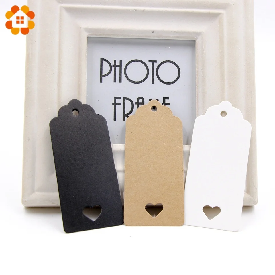 50PCS DIY Kraft Paper Tag Hollow Love Labels Card Hang Tag Wedding Party Note Blank price Hang tag Kraft Gift Wrapping Supplies