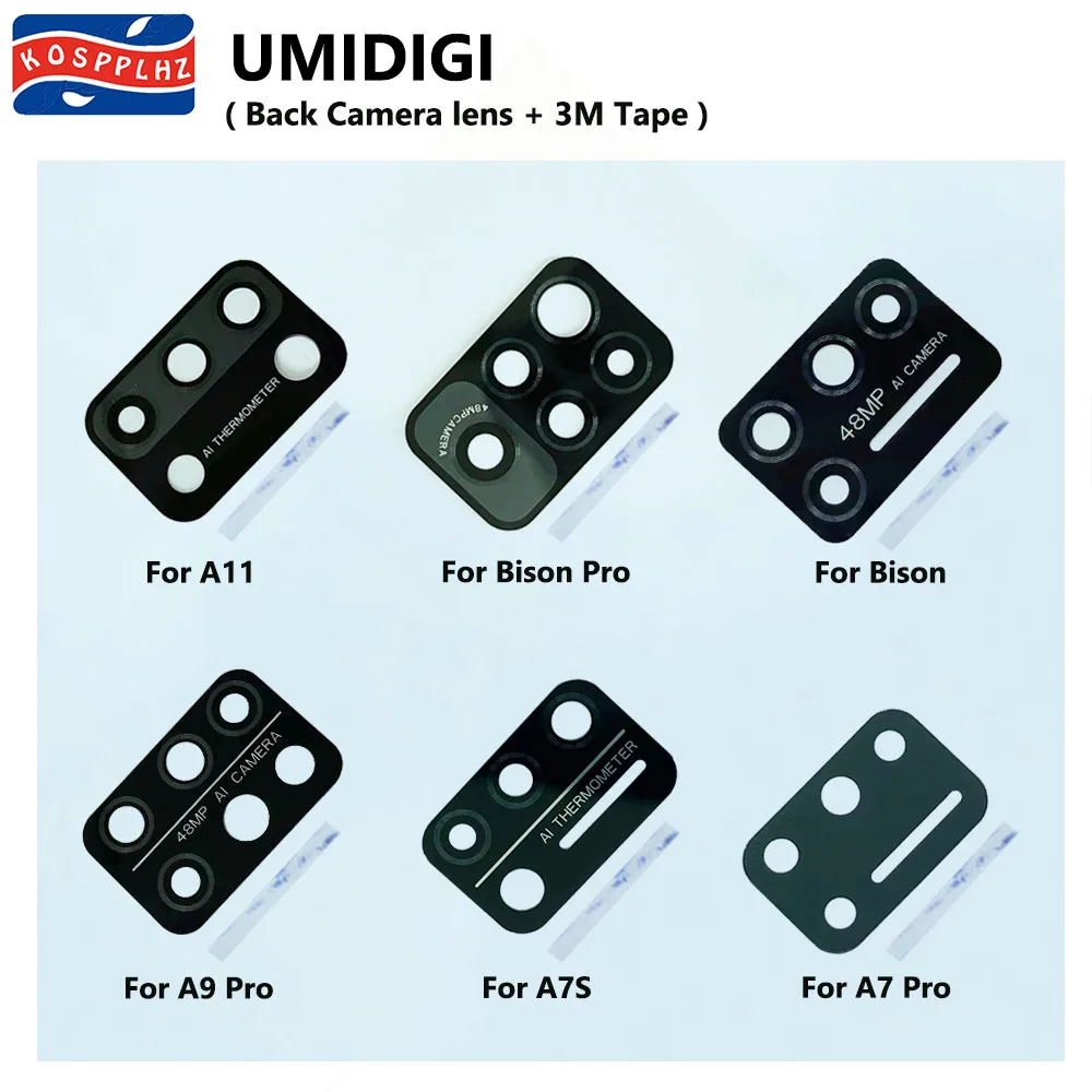 For UMIDIGI A9 Pro A7 Pro / A11Pro max / Bison / Bison X10 / A11 / A7S /  Back Camera Lens Glass Cover Lens Original New + Glue