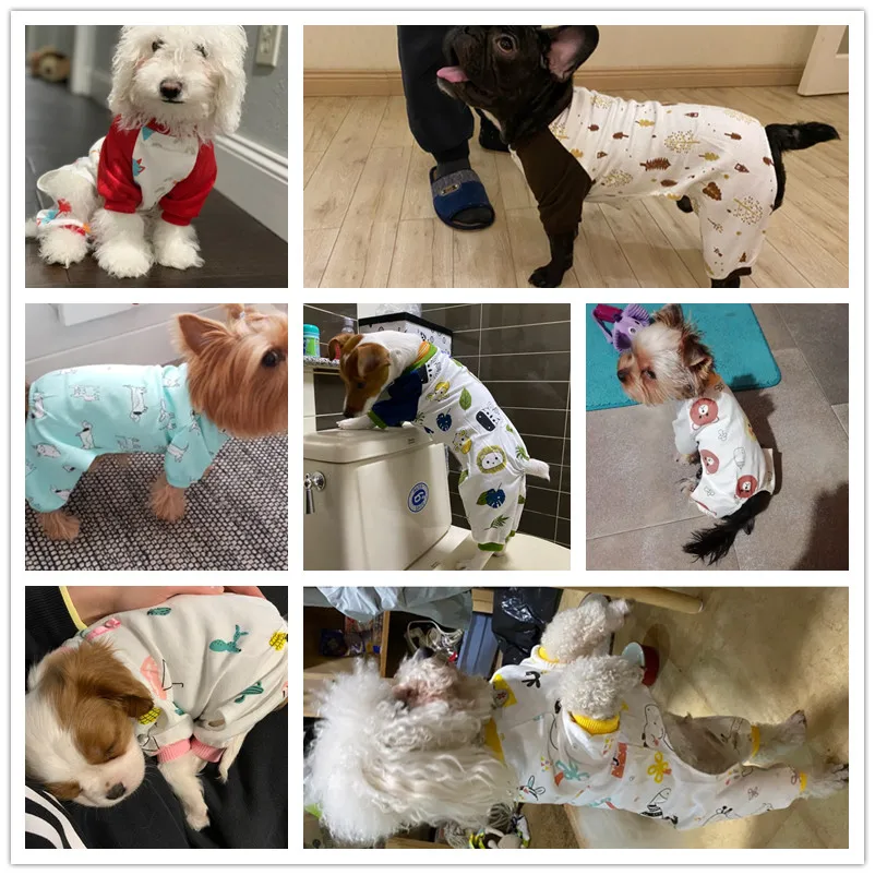 Dog Pajamas Pet Clothes For Small Dogs Cat Pyjama Dog Puppy Jumpsuit for Medium Dogs Sleepingwear Warm Clothing Coat Yorkshir 35