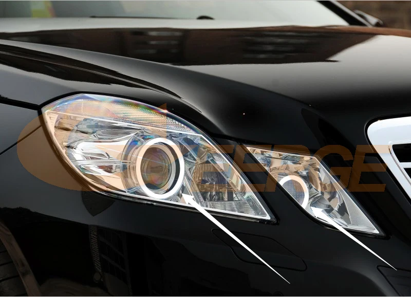 For Mercedes Benz E Class W212 C207 A207 RF Remote Bluetooth-Compatible APP Multi Color RGB LED Angel Eyes Halo Rings Kit