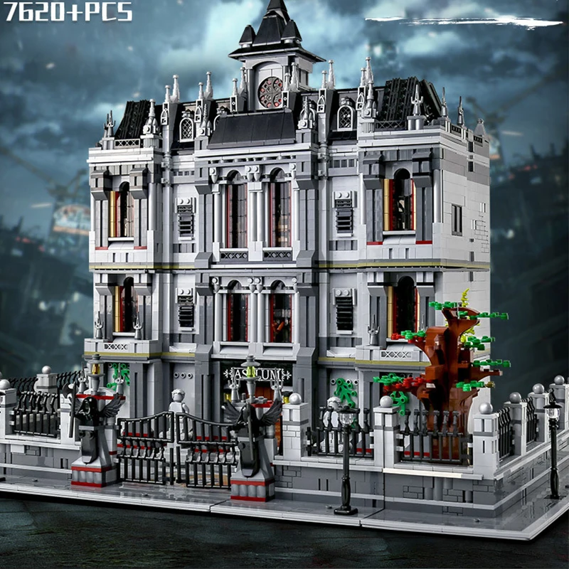 New 18K Arkham Large Asylum Lunatic Hospital Sanctum Sanctorum Building Blocks Bricks City Street Toys for Kids Christmas Gifts