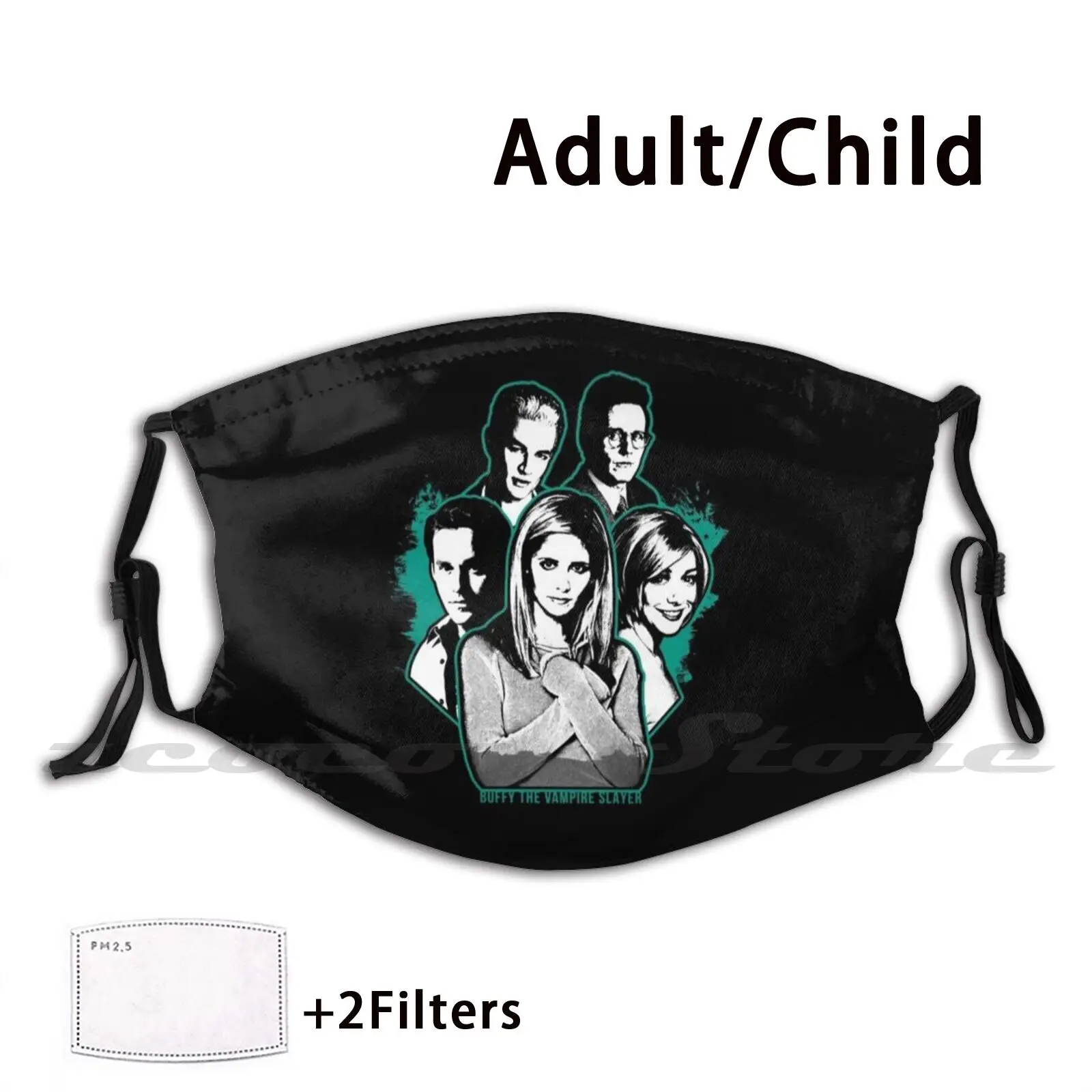 

The Ultimate Btvs Portrait - Teal Mask Cloth Washable Diy Filter Pm2.5 Adult Kids Buffy Btvs Buffy The Vampire Btvs Buffy Buffy