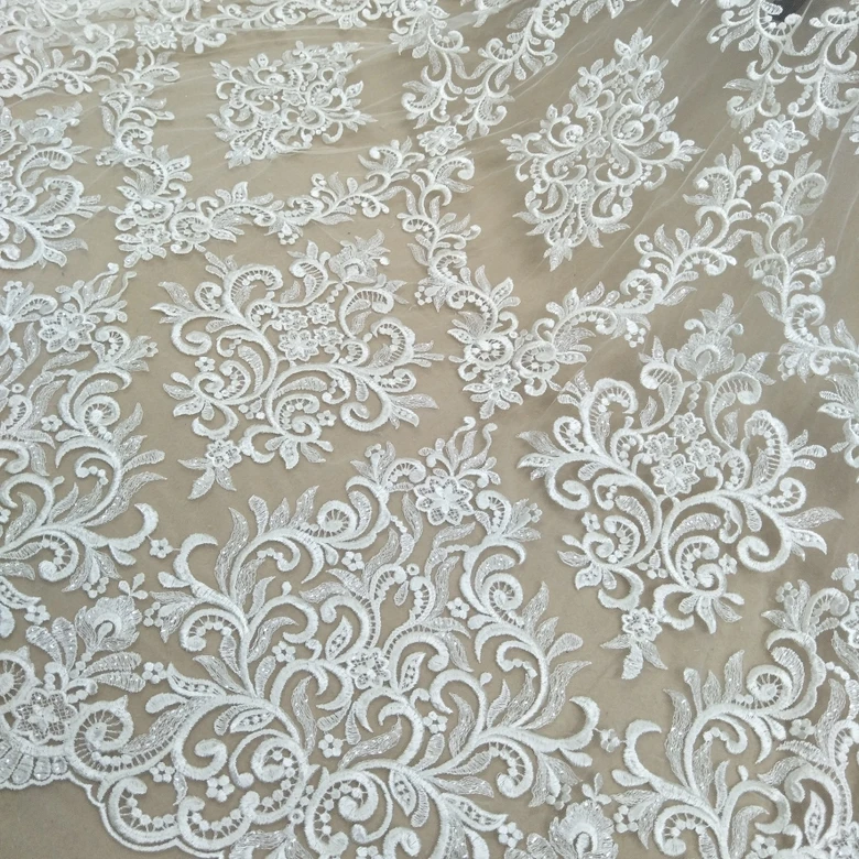 Lace Fabric for Bridal Dress, Elegant Wedding Gown, Hot Selling by Yard, 130cm Width