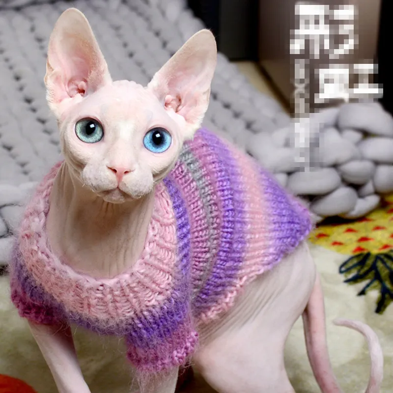 [MPK Store] Cat Sweater Rainbow Cat Hoodies for Canadian Sphinx