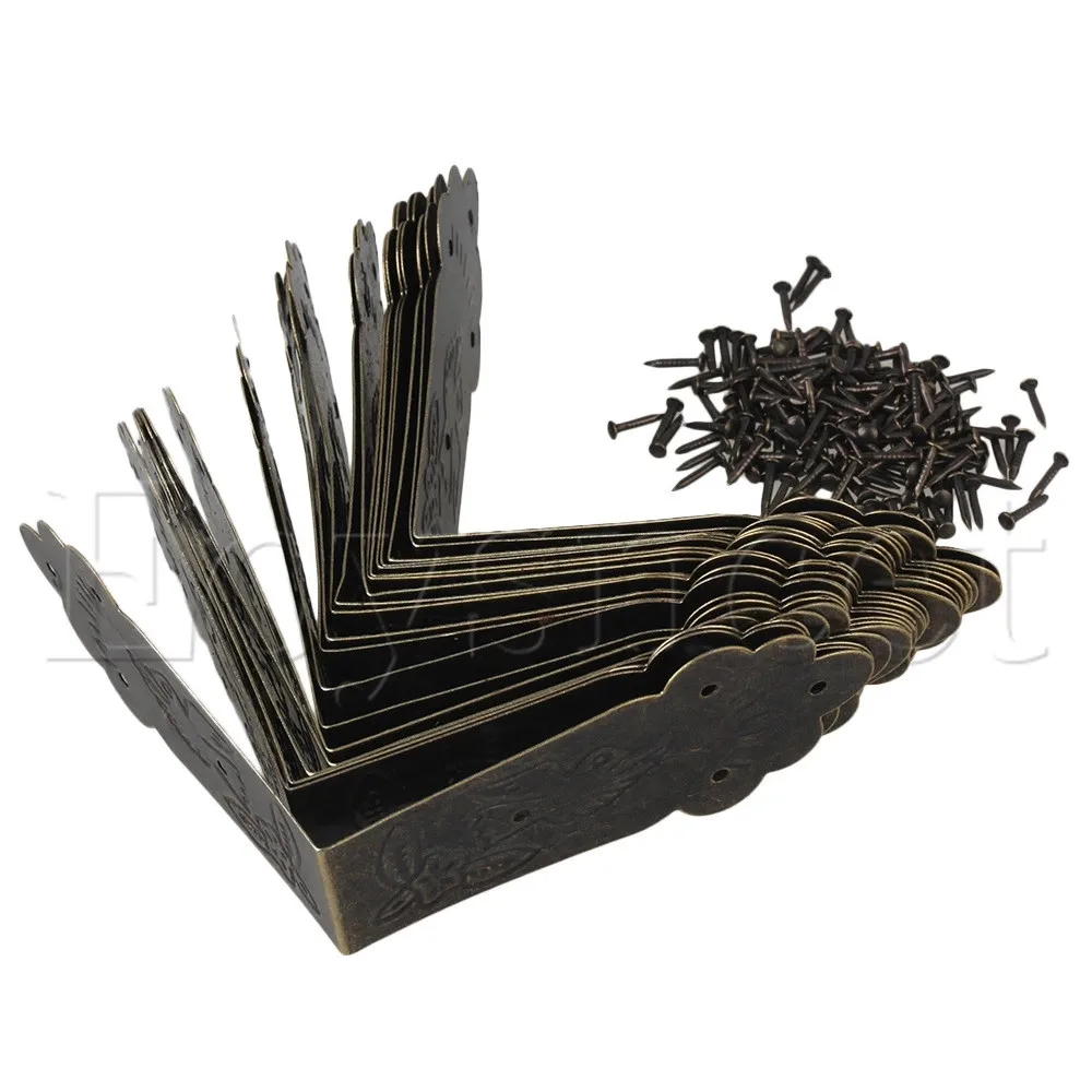 10PCS Vintage Corner Protectors Building Hardware Table Edge Cover DIY 134x31MM