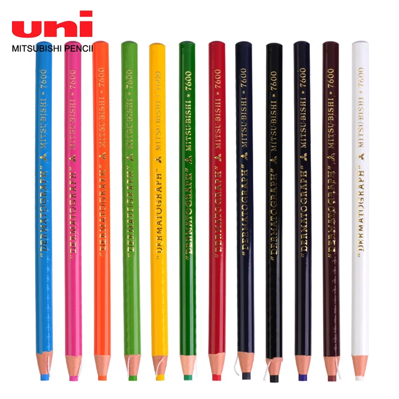 12 Colors Japan UNI Mitsubishi Industrial Oily Environmental Protection 7600 Shredded Paper Crayons