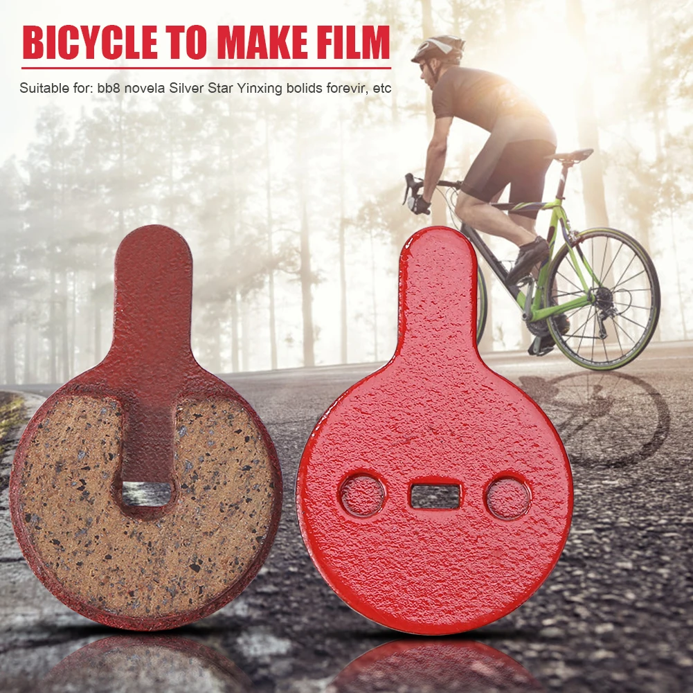 4/2 Pairs Disc Brake Pads for BB8 NOVELA YINXING BOLIDS FOREVIR Resin Semi Metallic Brake Pads Bicycle Bike Repair Parts Red