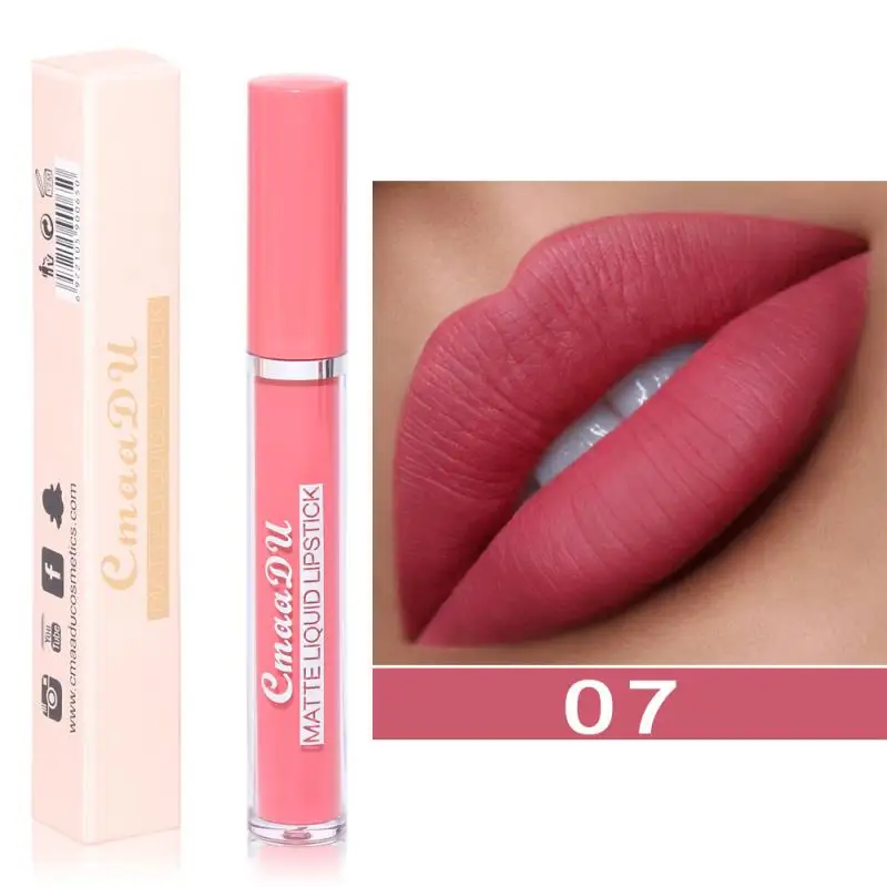 1pc Matte Lip Gloss Waterproof Long Lasting Natural Moisturizer Make Up Red Lip Gloss Cosmetic Liquid Korea Woman Lips TSLM2