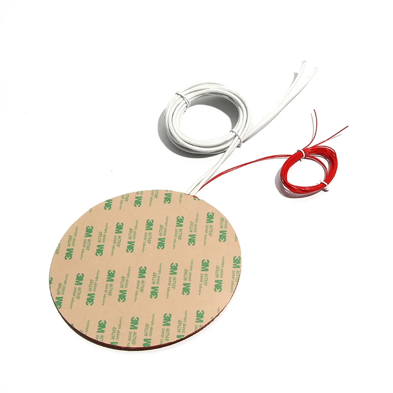 NTC 100K Thermistor Round Silicone Heating Pad Dia.170mm/180mm/200mm/250mm/300mm 200W-380W 3D Printer Heater 3M Self-adhesive