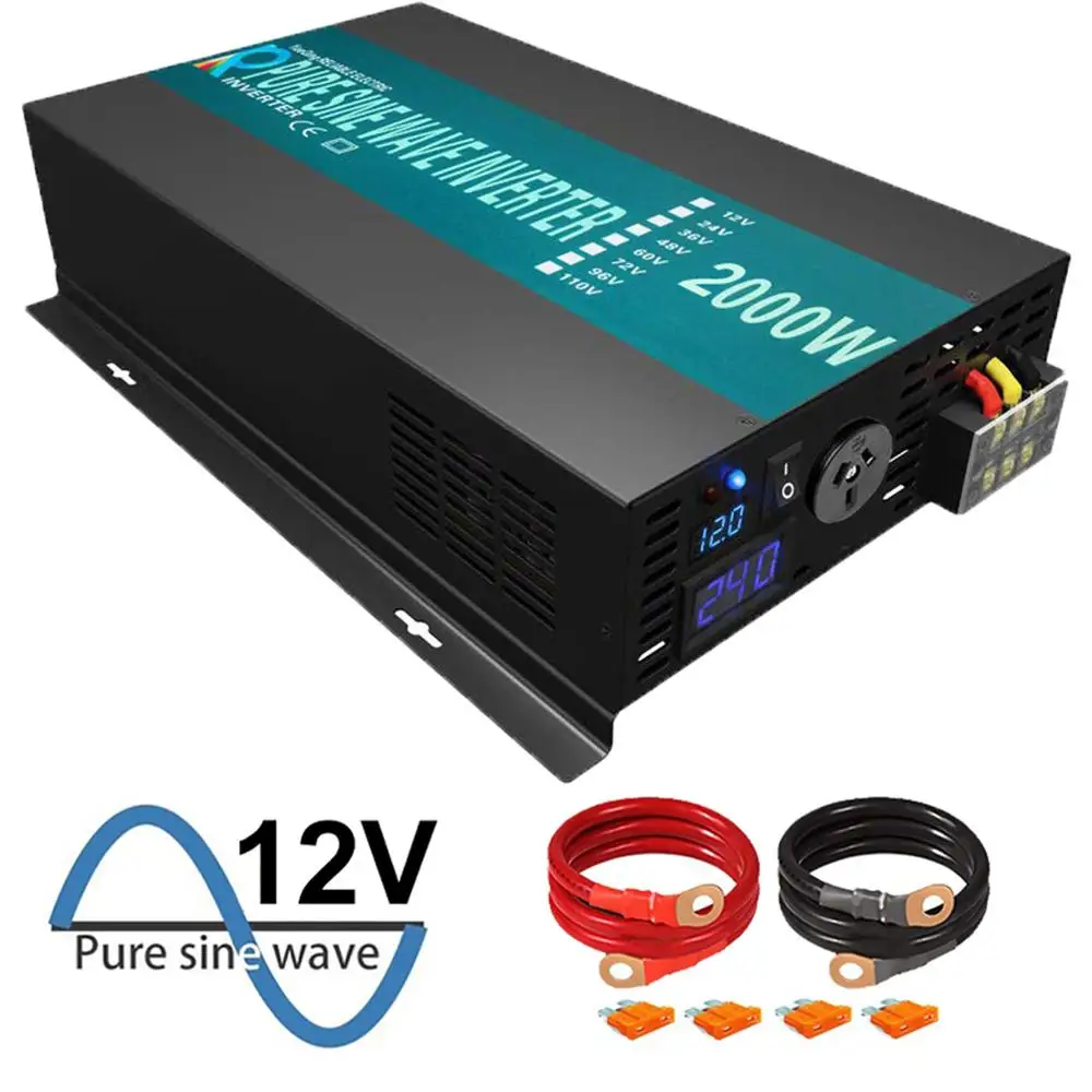 All Plugs 2500W Pure Sine Wave Inverter 12V 24V 36V 48V DC TO AC 220V Customizable Off-grid System Solar Power Inverters