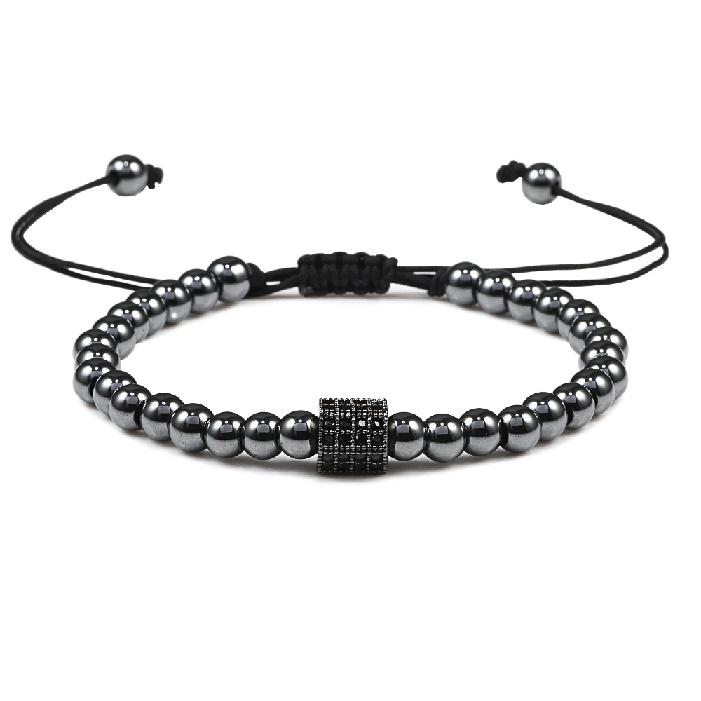 New Simple Prism Copper Beads Bracelets Adjustable Beads Braiding Macrame Charm Handmade Bracelet For Men Women Jewelry Gift