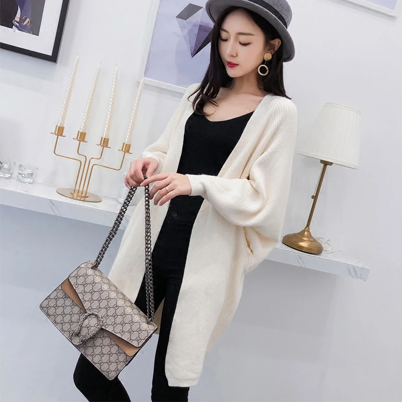 Cardigan Pink Sweater Long Women Clothes 2021 Korean V Neck Knitted Female Jacket Fashion Winter Blusa Pull Femme LW1140