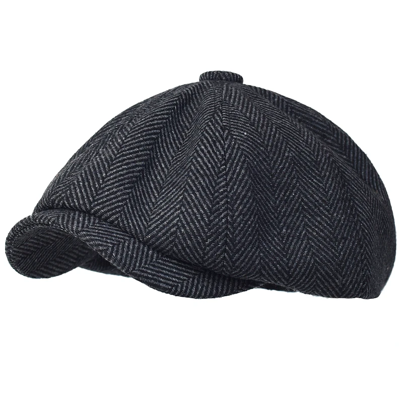 Peaky Blinders – chapeau de journal pour hommes, chapeaux Vintage à chevrons, casquette octogonale pour femmes, bérets Gatsby, chapeau plat,