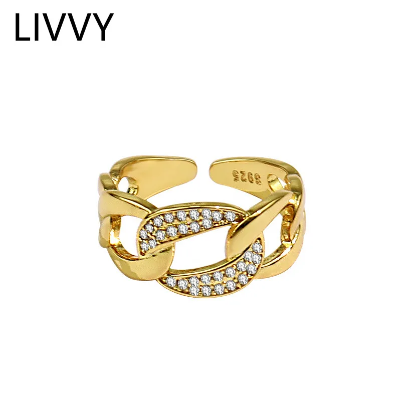 

Silver Color New Irregular Hollow Oval Chain Zircon Rings Fashion Glamour Banquet Engagement Rings Birthday Gift For Girlfriend