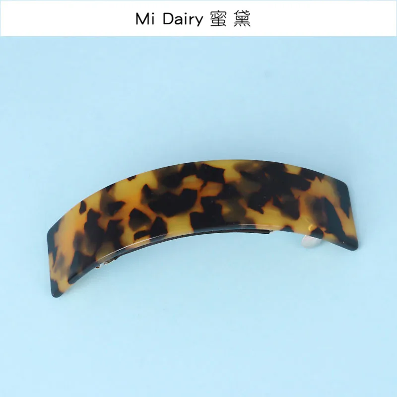 3pcs 50% OFF Factory supplies Tortoise shell acetate acrylic simple 9 cm large arch Korea barrettes clips for women girls