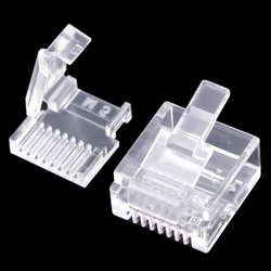 Cat6 UTP Short Body, Two Pieces, Flat Cable Rj45 Connector 8P8C Modular Network Ethernet Computer Plug Aperture 0.65mm 50pcs